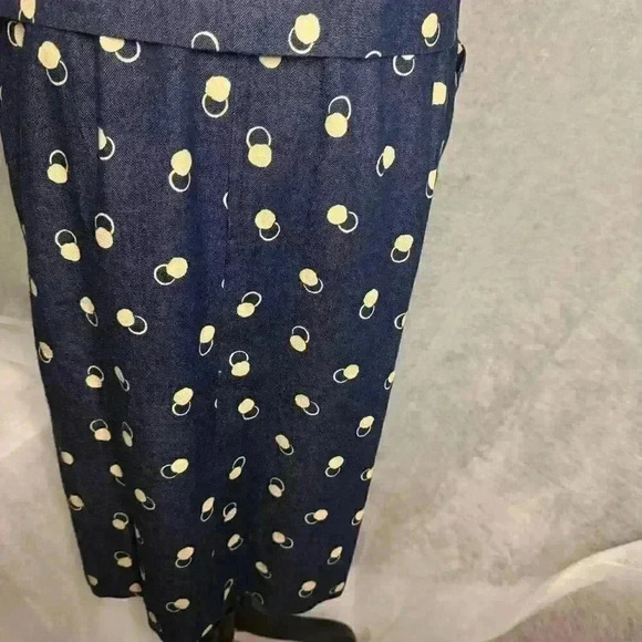 Leilian Blue Denim Skirt Suit Short Sleeve Circle Design Made in Japan Size 9 - Picture 5 of 15